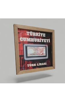 Nostaljik Türk Lirası Hatıra Tablosu - 30x30 Cm Dekoratif Ahşap Çerçeve - Ofis Ve Ev Hediyesitab1 Nostaljik Türk Lirası Hatıra Tablosu - 30x30 Cm Dekoratif Ahşap Çerçeve - Ofis Ve Ev Hediyesitab1