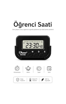 Kenko Kk-613d Dijital Saat, Kronometre Ve Alarm Fonksiyonlu, Siyah, Abs Plastik, Araç İçi Ve Masaüstü Kullanım, Pomodoro Timer, Lcd Ekranlı Kenko Kk-613d Dijital Saat, Kronometre Ve Alarm Fonksiyonlu, Siyah, Abs Plastik, Araç İçi Ve Masaüstü Kullanım, Pomodoro Timer, Lcd Ekranlı
