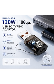 Coofbe Usb Type-c Dönüştürücü Adaptör 120w Hızlı Şarj Destekli 10gbps Usb 3.2 Gen2 Otg Type-c Dönüştürücü Adaptör Coofbe Usb Type-c Dönüştürücü Adaptör 120w Hızlı Şarj Destekli 10gbps Usb 3.2 Gen2 Otg Type-c Dönüştürücü Adaptör
