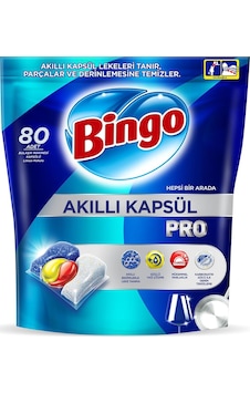 Bingo Akıllı Kapsül Pro Bulaşık Makinesi Deterjanı Tablet 80 Adet Bingo Akıllı Kapsül Pro Bulaşık Makinesi Deterjanı Tablet 80 Adet