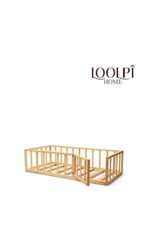 Doğal Ahşap Unisex Montessori Bebek Ve Çocuk Karyolası Kahverengi