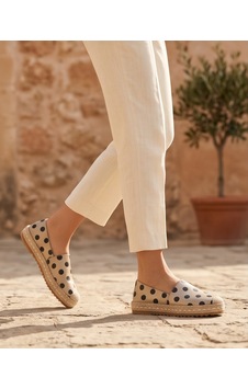 Futsishoes Lucıa Bej Puantiyeli Hakiki Deri Dikiş Detaylı Kadın Espadril Futsishoes Lucıa Bej Puantiyeli Hakiki Deri Dikiş Detaylı Kadın Espadril