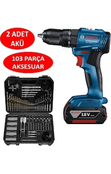 Bosch GSB 185-LI 2 x 2.0 Ah Çift Akülü Darbeli Matkap + 103 Parça V-line Karışık Uç Seti Bosch GSB 185-LI 2 x 2.0 Ah Çift Akülü Darbeli Matkap + 103 Parça V-line Karışık Uç Seti