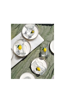 12 Parça Limonlu Çay Seti Limon Dekorlu Çay Bardağı Ve Gold Porselen Çay Tabağı 12 Parça Limonlu Çay Seti Limon Dekorlu Çay Bardağı Ve Gold Porselen Çay Tabağı