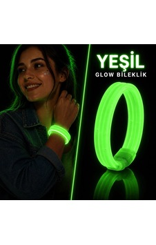Yeşil Kalın Glow Bileklik Kırılarak Yanan Parti Ve Festival Bilekliği 2 Yaş Mavi