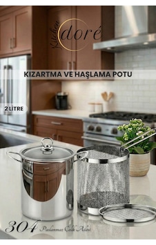 Paslanmaz Çelik Kızartma Tenceresi Ve Haşlama Potu Süt, Makarna, Sebze Ve Yumurta Haşlama İçin Uygun Gümüş