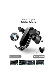 Izgara Telefon Tutucu - 360 Dönebilen Kancalı Tüm Telefonlara Uyumlu Araç İçi Telefon Tutucu Siyah Izgara Telefon Tutucu - 360 Dönebilen Kancalı Tüm Telefonlara Uyumlu Araç İçi Telefon Tutucu Siyah