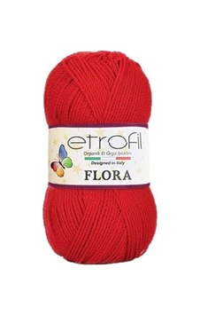 Tr Etrofil Flora Patiklik Çoraplık El Örgü İpi 73034 Kırmızı Diğer
