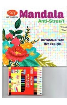 Yetişkin Boyama Kitabı Mandala Set Ant-I Stres