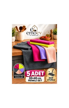 5'li Renkli Mikrofiber Temizlik Bezi Seti 30x40 Cm - Yüksek Emici İz Bırakmaz Mutfak, Cam & Araç Bezi Diğer 5'li Renkli Mikrofiber Temizlik Bezi Seti 30x40 Cm - Yüksek Emici İz Bırakmaz Mutfak, Cam & Araç Bezi Diğer