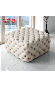 Smarto Relax Puf Poschiavo Ayaksız Kapitoneli Dekoratif 100x100x45 Cm Bej Bej Smarto Relax Puf Poschiavo Ayaksız Kapitoneli Dekoratif 100x100x45 Cm Bej Bej