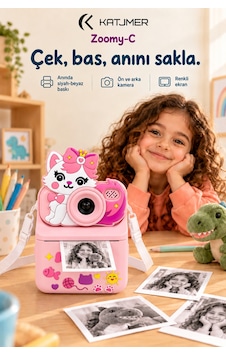 Kj/zm-001 Zoomy-c Kedi Figürlü Anında Baskılı Çocuk Fotoğraf Makinesi, Çift Kamera, 2,4 İnç Ekran, 1080p Video, 3+ Yaş Pembe Kj/zm-001 Zoomy-c Kedi Figürlü Anında Baskılı Çocuk Fotoğraf Makinesi, Çift Kamera, 2,4 İnç Ekran, 1080p Video, 3+ Yaş Pembe