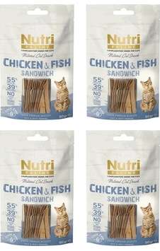 Nutri Canın C&f Balık ve Tavuklu Yetişkin Kedi Ödül Maması 4 x 50 G