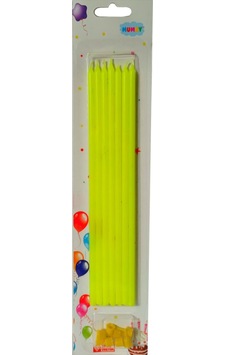 Sarı Uzun Pasta Mumu 20 cm
