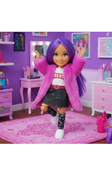 Ankiki Moda İkonu Bebek Figür 13 Cm - Mor Saçlı "great" Stil