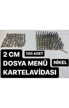 2 CM DOSYA KLASÖR MENÜ KARTELA VİDASI NİKEL İNOX RENK 100 ADET 2 CM DOSYA KLASÖR MENÜ KARTELA VİDASI NİKEL İNOX RENK 100 ADET