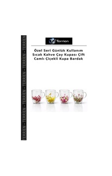 Özel Seri Günlük Kullanım Sıcak Kahve Çay Kupası Çift Camlı Çiçekli Kupa Bardak Çok Renkli Özel Seri Günlük Kullanım Sıcak Kahve Çay Kupası Çift Camlı Çiçekli Kupa Bardak Çok Renkli