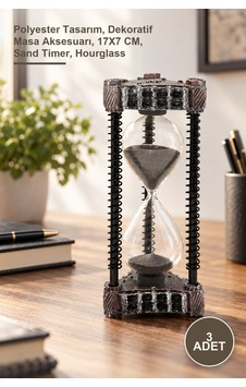 3 Adet Kum Saati Polyester Tasarım, Dekoratif Masa Aksesuarı, 17x7 Cm, Sand Timer, Hourglass Diğer 3 Adet Kum Saati Polyester Tasarım, Dekoratif Masa Aksesuarı, 17x7 Cm, Sand Timer, Hourglass Diğer