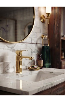 Lüx Kare Gold Lavabo Bataryası Altın