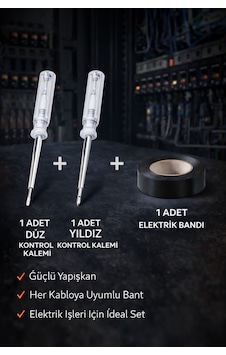 Duz+yıldız Kontrol Kalemi+elektrik Bandı Set