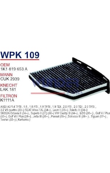 Wpk109 1k1819653a Volkswagen Golf V Karbonlu Polen Filtresi