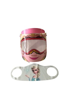 Gürbey Elsa Baskılı Çocuk Siperlik + Elsa Desenli Çocuk Maske Gürbey Elsa Baskılı Çocuk Siperlik + Elsa Desenli Çocuk Maske