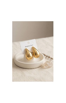 316l Çelik Gold Renk Damla Model Küpe Tj-bkp12025 Evimdeyokyok