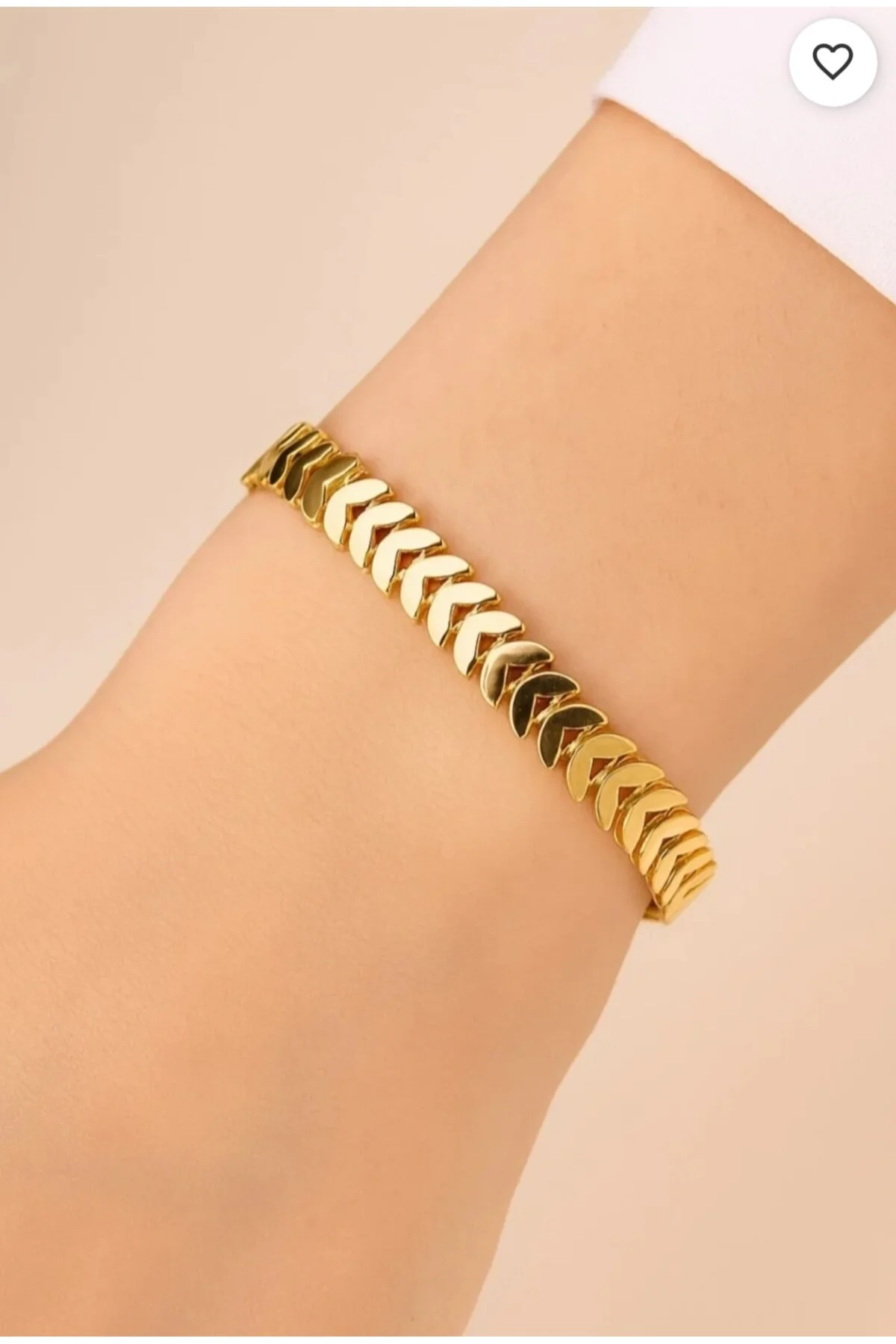 Gold Renk Unisex Kılçık Çelik Bileklik Altın
