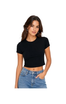 Only Onlhannah S/s O-neck Short Top Kadın Crop T-shirt 15353070 Siyah Only Onlhannah S/s O-neck Short Top Kadın Crop T-shirt 15353070 Siyah
