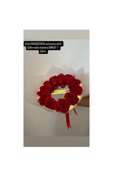 Gerçek Görünümlü Aynalı Kendinden Yazılı Gül Buketimiz Yapay Çiçek Orta Yazısı Led Işıklı Kırmızı - 736488952 Kırmızı