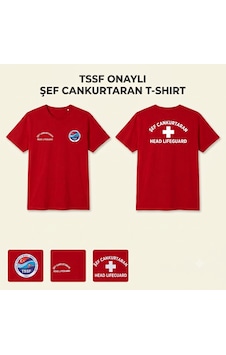 Şef Cankurtaran Head Lifeguard T-shirt Kırmızı
