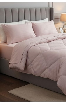 Satin Pollysaten Comforter Çift Kişilik Yorgan Seti Pudra Pudra Satin Pollysaten Comforter Çift Kişilik Yorgan Seti Pudra Pudra