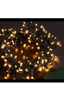 10m 100 Led Boncuk Lamba Gün Işığı Siyah Kablo Sarı 21382431