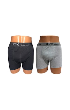 Kyc Shopping 2 Adet Siyah-gri Karışık Renk Pamuklu Likralı Penye Esnek Kumaş Boxer Kyc Shopping 2 Adet Siyah-gri Karışık Renk Pamuklu Likralı Penye Esnek Kumaş Boxer