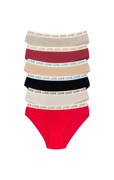 6 Adet Pamuklu Esnek Kadın Slip Bikini Külot Geniş Lastikli Baskılı Diğer 6 Adet Pamuklu Esnek Kadın Slip Bikini Külot Geniş Lastikli Baskılı Diğer