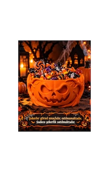 Cadılar Bayramı Halloween Balkabağı Şekerlik Korku Temalı Dekoratif Şeker Çikolata Kasesi Turuncu Turuncu Cadılar Bayramı Halloween Balkabağı Şekerlik Korku Temalı Dekoratif Şeker Çikolata Kasesi Turuncu Turuncu