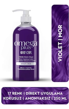Omega Plus Bad Girl Mor Amonyaksız Renkli Saç Boyası 250ml Omega Plus Bad Girl Mor Amonyaksız Renkli Saç Boyası 250ml