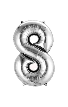 Showparty Folyo Balon 8 Rakam 100 CM - Gümüş Showparty Folyo Balon 8 Rakam 100 CM - Gümüş