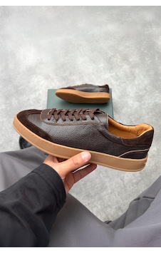 Flaw Bağcıklı Deri Sneaker Kahverengi-28317 Kahverengi Flaw Bağcıklı Deri Sneaker Kahverengi-28317 Kahverengi