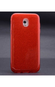 Galaxy Uyumlu J3 Pro J330 Kılıf Shining Simli Silikon Kılıf Kırmızı Galaxy Uyumlu J3 Pro J330 Kılıf Shining Simli Silikon Kılıf Kırmızı