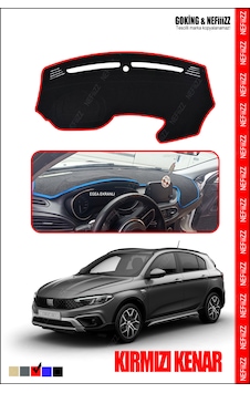 Fiat Ega Cross Torpido Koruma Halısı Yeni Tasarım Araca Özel Üretim Kırmızı