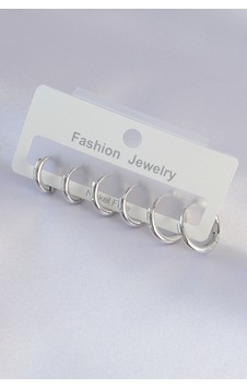 Pirinç Gümüş Renk Oval Küpe Seti Diğer 43683076 Pirinç Gümüş Renk Oval Küpe Seti Diğer 43683076