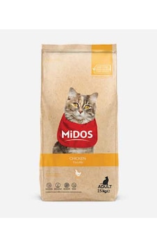 Midos Tavuklu Yetişkin Kedi Maması 15 KG Midos Tavuklu Yetişkin Kedi Maması 15 KG