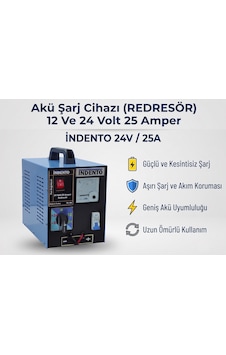 Akü Şarj Cihazı Redresör 12 ve 24 Volt 25 Amper Akü Şarj Cihazı Redresör 12 ve 24 Volt 25 Amper