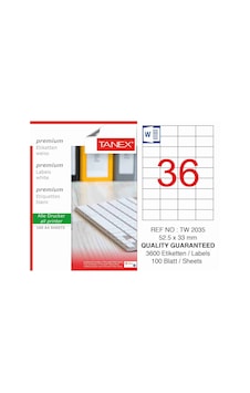 Tanex Tw-2035 52.5X33MM Laser Etiket 100 Adet Tanex Tw-2035 52.5X33MM Laser Etiket 100 Adet