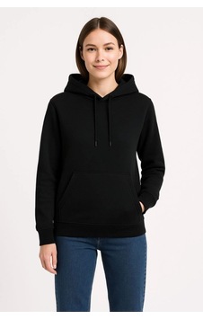 Velmora Fashion Kadın 3 İplik Pamuklu Kapüşonlu Kanguru Cepli Sweatshirt Hoodie - Siyah Velmora Fashion Kadın 3 İplik Pamuklu Kapüşonlu Kanguru Cepli Sweatshirt Hoodie - Siyah