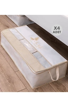 4 Adet Büyük Boy Pencereli Baza Altı Düzenleyici Hurç 70x32x20 Beyaz - Pudra 4 Adet Büyük Boy Pencereli Baza Altı Düzenleyici Hurç 70x32x20 Beyaz - Pudra
