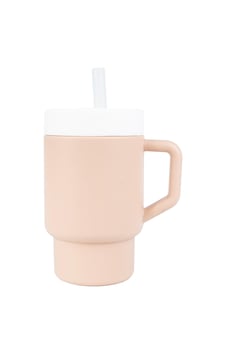 Pandish Mugley Tek Kulplu Kapaklı Pipetli Silikon Alıştırma Bardağı - Pembe Pandish Mugley Tek Kulplu Kapaklı Pipetli Silikon Alıştırma Bardağı - Pembe