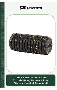 Delux Serisi Foam Roller Tırtıklı Masaj Rulosu 45 Cm Fitness Hareket Spor Aleti Siyah - Sarı Delux Serisi Foam Roller Tırtıklı Masaj Rulosu 45 Cm Fitness Hareket Spor Aleti Siyah - Sarı