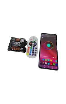 5 V-24 V 30 A 25 Tuş Kumandalı Ve Bluetoothlu Cep Telefonundan Rgb Rf Led Kontrol 5 V-24 V 30 A 25 Tuş Kumandalı Ve Bluetoothlu Cep Telefonundan Rgb Rf Led Kontrol